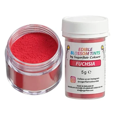 Image of Sugarflair Fuchsia Food Colouring Powder Dust, Use on Cake Surfaces, Decorations or Colour Sugarpaste, Fondant, Icing, Chocolate, Buttercream, Royal Macarons and More! 5g