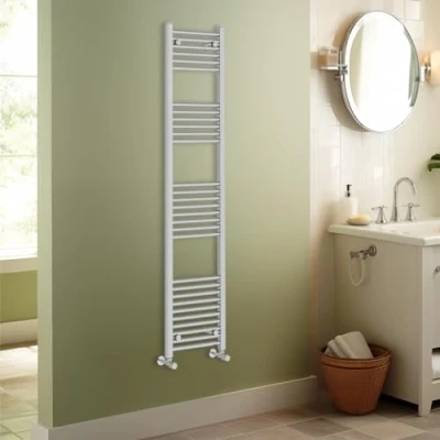 Image of Warmehaus Contemporary Straight Heated Bathroom Towel Rail Radiator Rad 1800x400mm Chrome