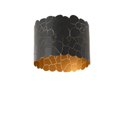 Image of Lindby Aralena ceiling light, black/gold, metal, Ø 26 cm