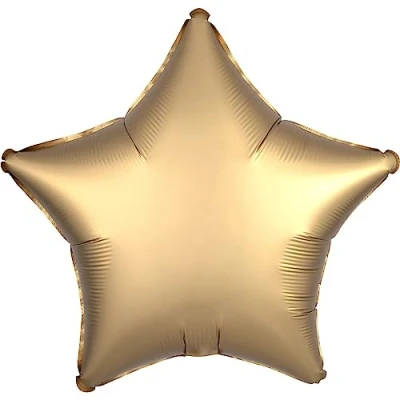 Image of Amscan Anagram 3680401 Satin Luxe Gold Sateen Star Foil Balloon 18 Inch