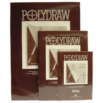 Image of Westfilm Polydraw Polyester Drafting Film Pad, Clear, A4, 50 Microns, 15 Sheets, For Pencil, Ink, Transfer Lettering, Double Matt Texture, Technical, Untearable, Will Not Yellow