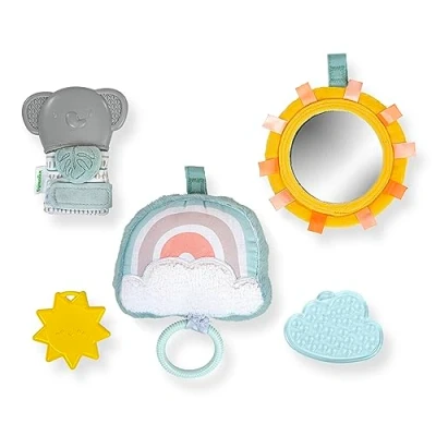Image of Ingenuity Calm Springs Soothing Essentials Gift Set​ Musical Toy, Rattle, Mirror, 2 Teethers for Baby