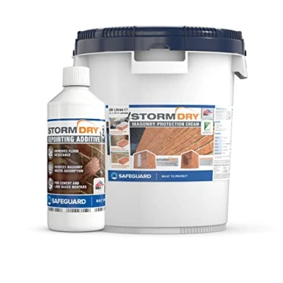 Image of Stormdry Masonry Waterproofing Cream 20L + Repointing Additive II BBA Approved Brick Sealer 25 Year Protection Against Penetrating Damp