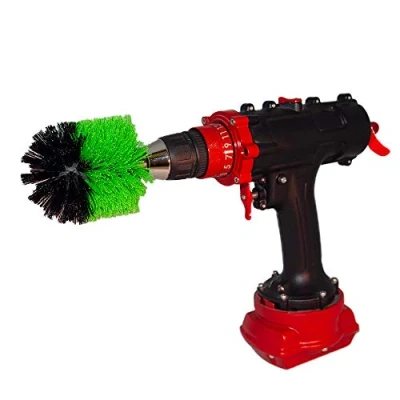 Image of Kornely™ Premium Drill Brush, Medium Stiff, Green 8.5cm. Professional Power Scrubber. Doesn&#039;t Scratch Surfaces. Suitable for Kitchen, Stove and Oven, Cabinets, Counters, Dirty pots, Floor Cleaning