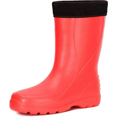 Image of Ladeheid Women&#039;s EVA Thermo Extra Light Wellington Boots Rainy Wellies Rain LADW002 (Red, 5 UK)