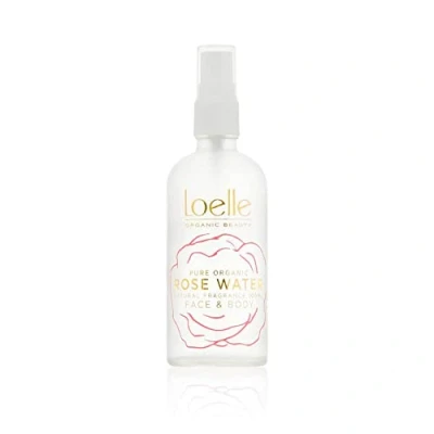 Image of Loelle 100% Pure and Organic Rose Water Face Toner for Sensitive, Combination Oily Skin Distilled Rosewater Facial Cleansing Cooling Spray Made in Morocco (100ml)