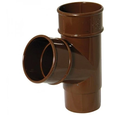 Image of FLOPLAST 68mm Round 67 Degree Downpipe Branch Brown