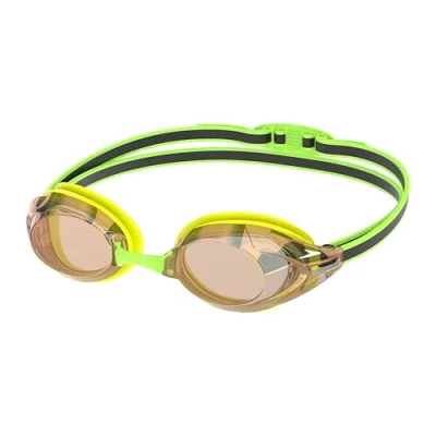 Image of Speedo Unisex Adult Vanquisher 3.0 Mirrored Swimming Goggles, Hyper Yellow/Grey/Ablaze Mirror, One Size