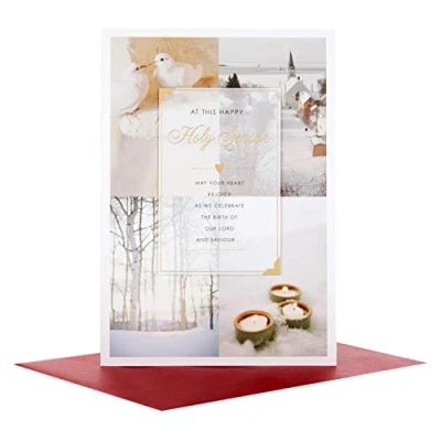 Image of Hallmark 25497026 Holy Season Medium Christmas Card &quot;Rejoice and Celebrate&quot;