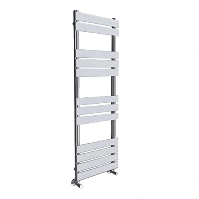 Image of Warmehaus Minimalist Bathroom Flat Panel Heated Towel Rail Radiator Rad Chrome 1200x450mm Modern Central Heating Space Saving Radiators Perfect for Bathrooms