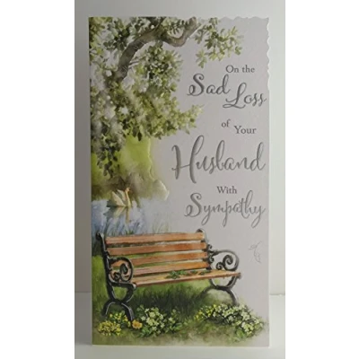 Image of Jonny Javelin On The Sad Loss of Your Husband with Sympathy Card Bench