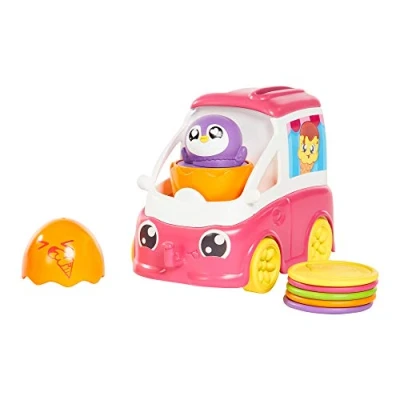 Image of Tomy: Toomies Fill and Pop Ice Cream Truck with Hide Squeak Egg Educational Push Along Play Toy for Toddlers