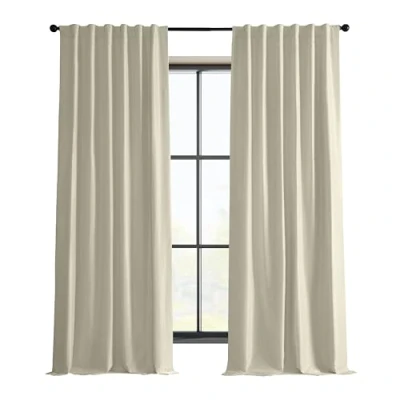 Image of HPD Half Price Drapes Faux Silk Blackout Curtains 108 Inches Long for Bedroom &amp; Living Room Vintage Textured Curtain (1 Panel), 50W x 108L, Off white