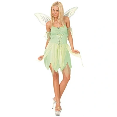 Image of Wicked Costumes Adult Womans Neverland Fairy Fancy Dress Costume Medium (UK 14 16)