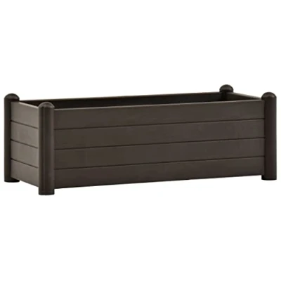 Image of vidaXL Raised Garden Bed Indoor/Outdoor Polypropylene Container Large 80L Mocha Planter for Flowers, Herbs and Vegetables