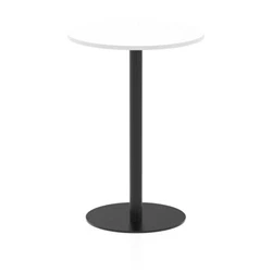Image of Italia 800mm Poseur Round Table White Top 1145mm High Black Leg