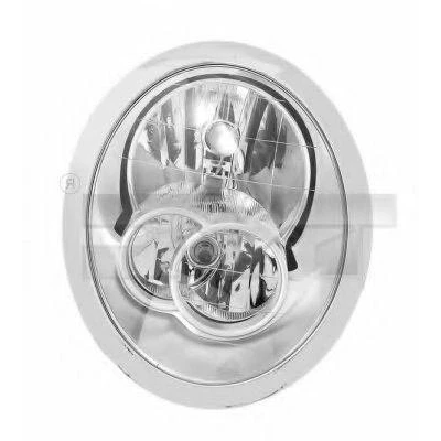 Image of 6930323, 6930325, 6961345, 6961347, 7198729 Headlights TYC 20 0764 05 2 Left H7/H7 with electric motor, bulb holder MINI: Hatchback