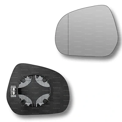 Image of Less4spares Replacement Wing Mirror Glass Left Compatible with Vauxhall Agila 2008 2015 CLIP ON Passnager Near Side N/S Heated Blind Spot