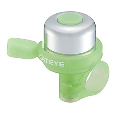 Image of CatEye PB 1000 Wind Brass Bell Lime: Loud, durable, vibrant lime colour