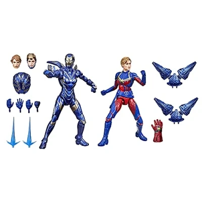 Image of Hasbro Marvel Legends Series 15 cm Scale Action Figure Toy Captain and Rescue Armor 2 Pack, Infinity Saga character, Premium Design, Figures 12 Accessories