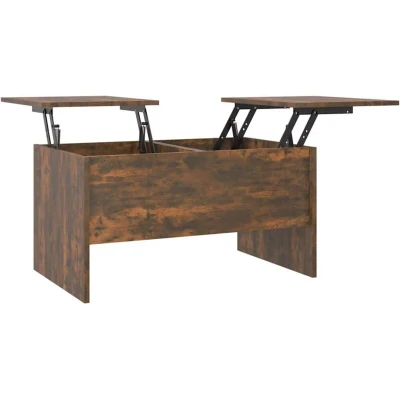 Image of vidaXL Coffee Table Smoked Oak 80x50x42.5 cm Engineered Wood