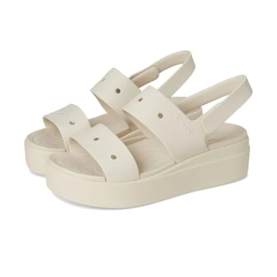 Image of Crocs Women&#039;s Brooklyn 4U Sandal, Stucco, 8 UK