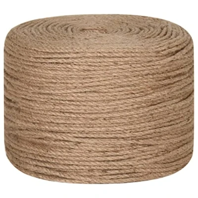 Image of vidaXL Jute Rope Multipurpose 250m Long, 6mm Thick Natural Craft Twine String, Ideal for Projects, Decorations, Gardening