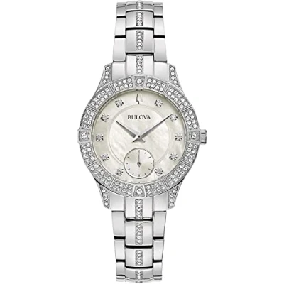 Image of Bulova Phantom Crystal WoMens Silver Watch 96L291 Stainless Steel One Size