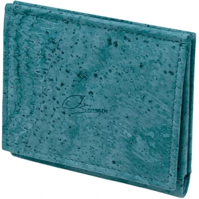 Image of Simaru Cork Wallet with RFID Protection, Vegan for Men and Women, Unisex Mini 6+ Cards, Notes &amp; Coins, turquoise, Slim, Modern