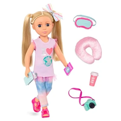 Image of Glitter Girls 062243440166 35,6 cm große Puppe mit Reisezubehör, blondes Haar, Percy 14&quot; Doll W Travel Accessories, Hair