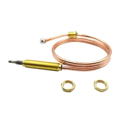 Image of METER STAR Universal Gas Thermocouple 24&quot; Length Used on BBQ Grill or Fire Pit Heater Water M8x1 End Nut and Head Tip