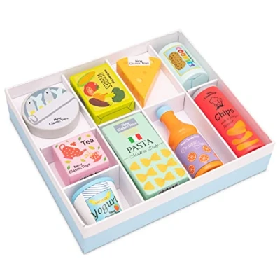Image of New Classic Toys Grocery Set for Kids FSC Wooden Food Toys, Toy Food, Play Sets Children Kitchen, Shopping, Montessori of 1