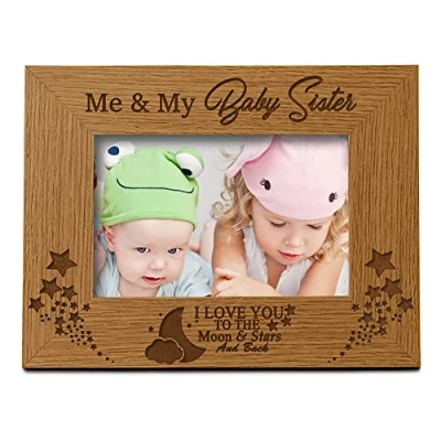 Image of ukgiftstoreonline Me and My Baby Sister Engraved Photo Frame Gift (5 x 7 Inch)
