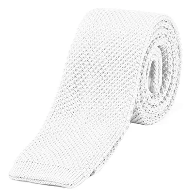 Image of DonDon Men&#039;s Knit Tie handmade White