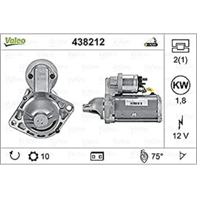 Image of 93190320, R1530109, R1540025 Starter motor VALEO 438212 12V 1,8kW 10 NO R 75 64mm NEW ORIGINAL PART VAUXHALL: Corsa Mk3, Astra Mk5, Mk6 Kombi