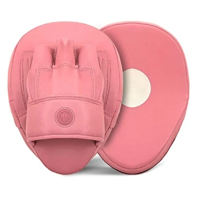Image of Lions Curved Focus Pads Hook &amp; Jabs Gloves Punch Bag Mitts Boxing MMA Kick Training (Pink)
