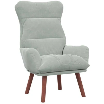Image of Relaxing Chair Light Grey Velvet Vidaxl
