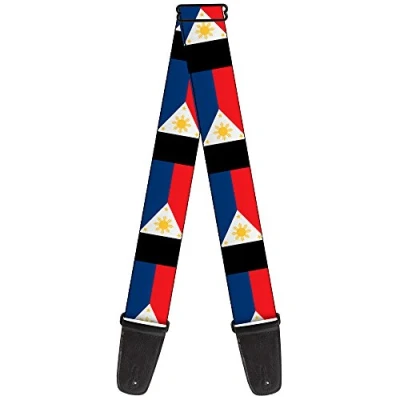 Image of Buckle Down GS W31648 Guitar Strap Philippines Flags, Multicolor, 2&quot; Wide 29 54&quot; Length