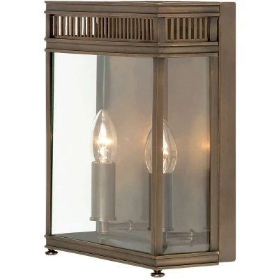 Image of Holborn 2 Light Outdoor Medium Wall Half Lantern Dark Bronze IP44, E14