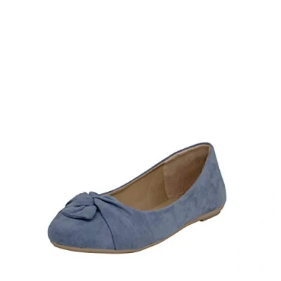 Image of Fitters Footwear That Fits Women&#039;s Ballerina Maike Microfibre Ballet Flats with Bow Plus Size (EU), blue