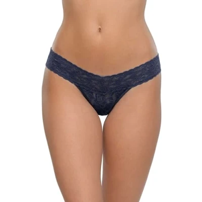 Image of Hanky Panky Signature Lace Low Rise Thong OS Navy