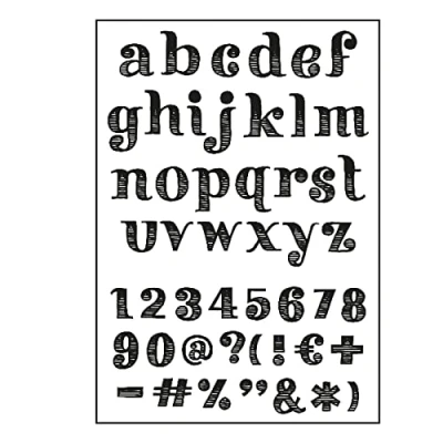 Image of Paperfuel Clear Stamp A6 Alphabet Get Them Stripes