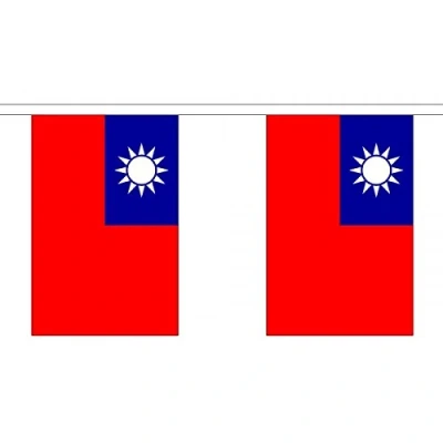 Image of 3 Metres 10 (9&quot; x 6&quot;) Flag Taiwan Taiwanese 100% Polyester Material Bunting Ideal Party Decoration For Street House Pubs Clubs Schools