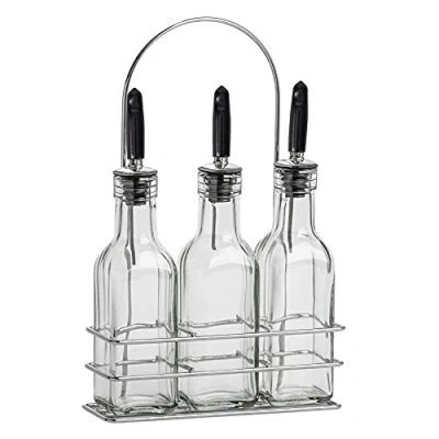 Image of 170ml Glass Olive Oil Pourer Bottles with Stand By Argon Tableware