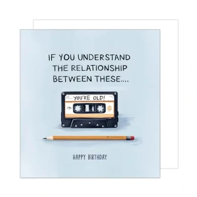 Image of Edition Seidel Premium Square Birthday Card with Envelope. Greeting Happy BirthdayfFor him or her friend mum dad grandma grandpa Colleague funny humour (GQ344 SW024)