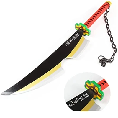 Image of KOGUMA Demon Slayer Uzui Tengen Cosplay Wooden Swords Replica Prop 80cm