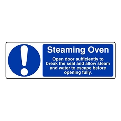 Image of 300mmx100mm Steaming Oven Catering Sign Sticker Self Adhesive