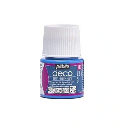 Image of PEBEO 204113 45ml Deco Matt, Acrylic, Azure Blue, 7 x 4.5 cm