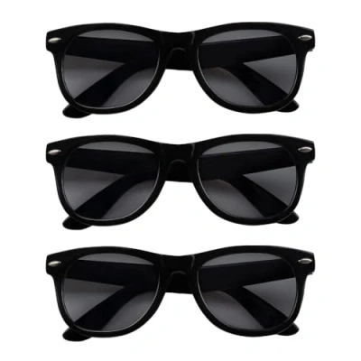 Image of Boland Party Glasses Set of 3 Adult Fun No Prescription Sunglasses Bath Button Outfit Fancy Dress Accessories Black