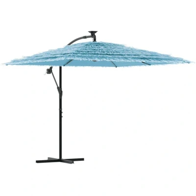 Image of vidaXL Garden Parasol with Steel Pole Blue 246x246x230 cm